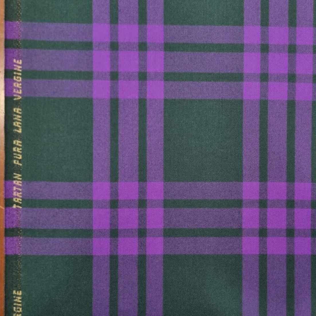 LANA CHECK VIOLA-VERDE - immagine 2
