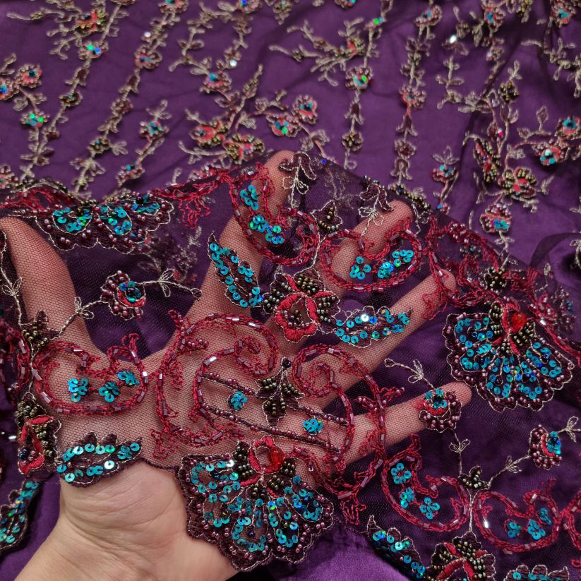 TULLE RICAMATO INDU - immagine 2