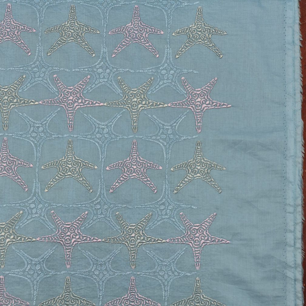 COTONE RICAMO MARINA - ULTIMO TAGLIO 1.45 METRI - immagine 4