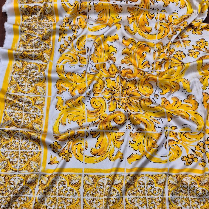 SETA MAIOLICA GIALLO - immagine 4