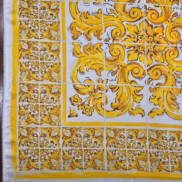 SETA MAIOLICA GIALLO - immagine 3