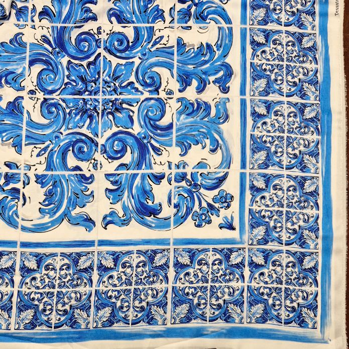 SETA MAIOLICA BLU - immagine 4