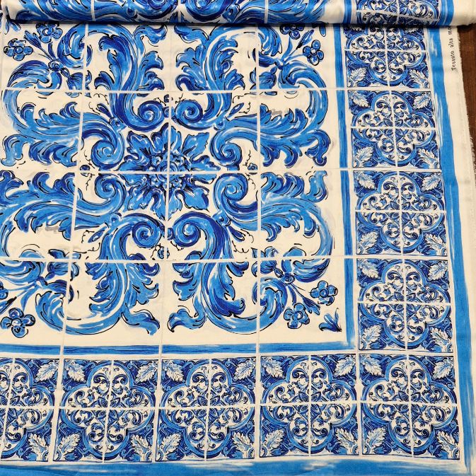 SETA MAIOLICA BLU