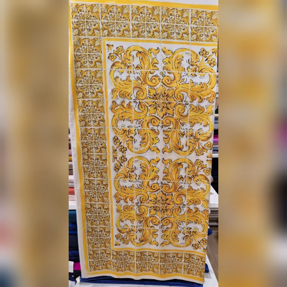 SETA MAIOLICA GIALLO - immagine 2