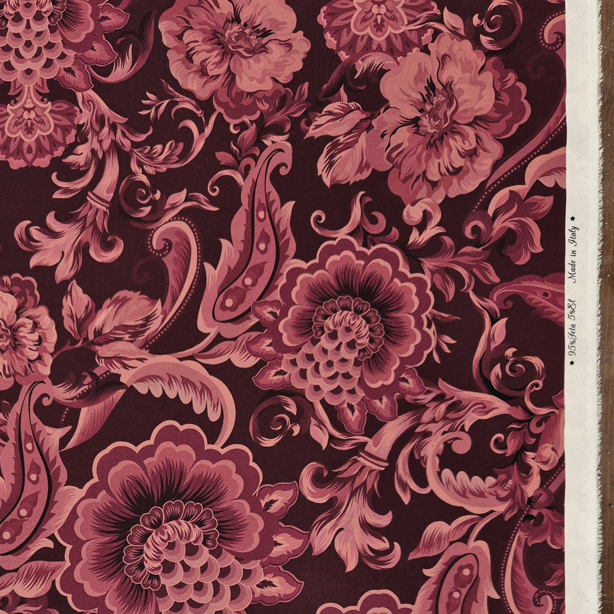 SETA PAISLEY BURGUNDY - immagine 2