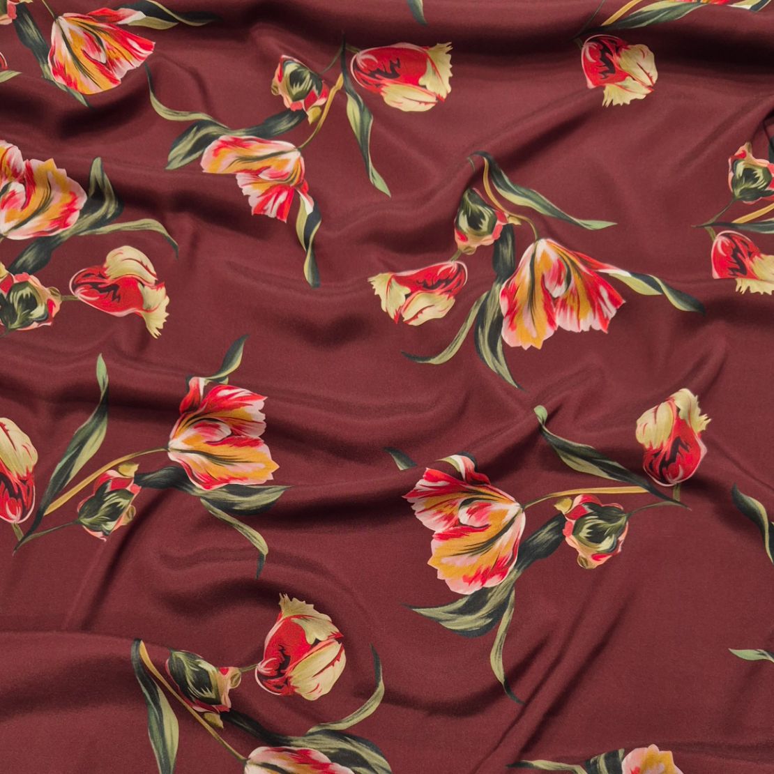 SETA BURGUNDY FLOWER - immagine 3