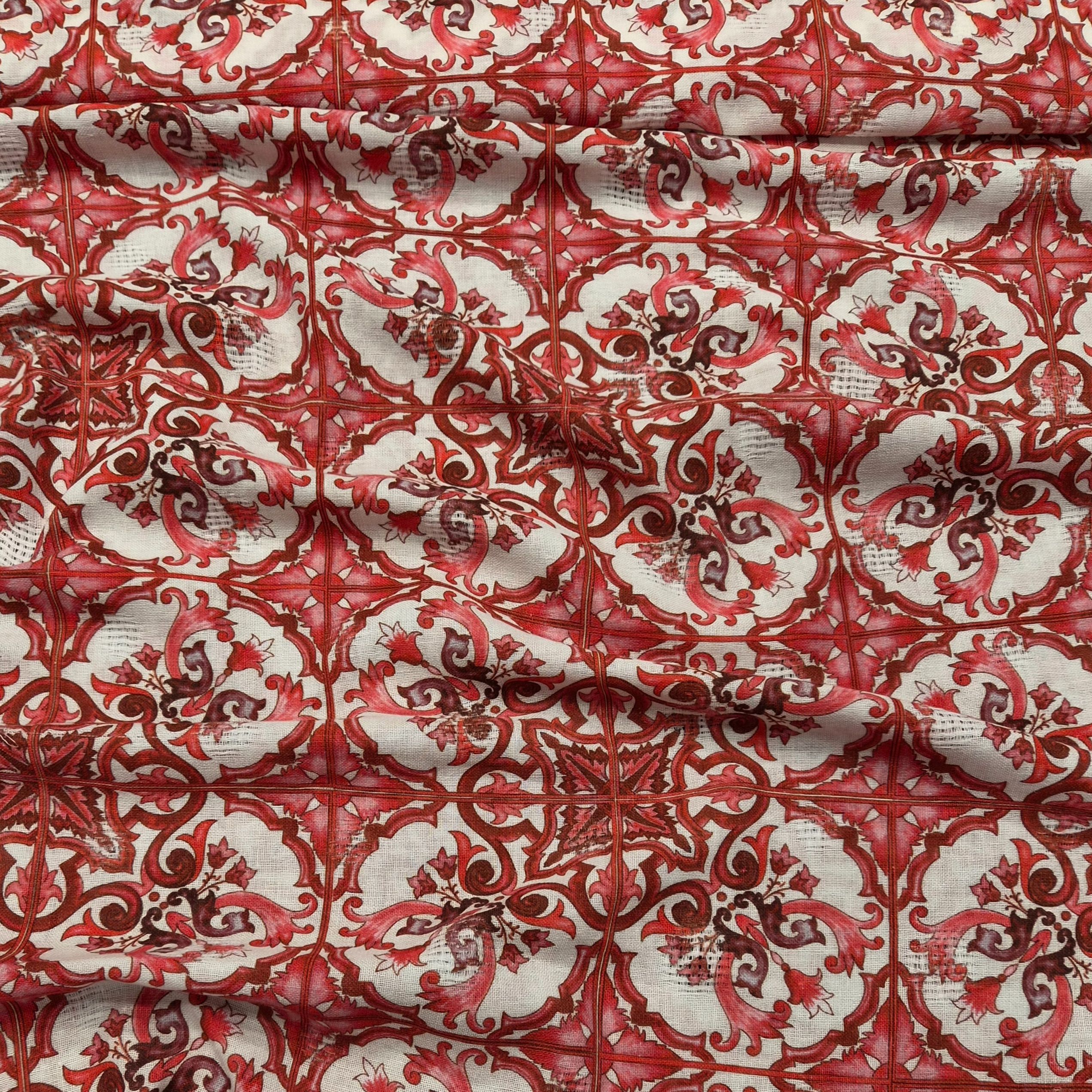 LINEN-COTTON RED MAJOLICA - LAST 1.2 METERS - Image 3