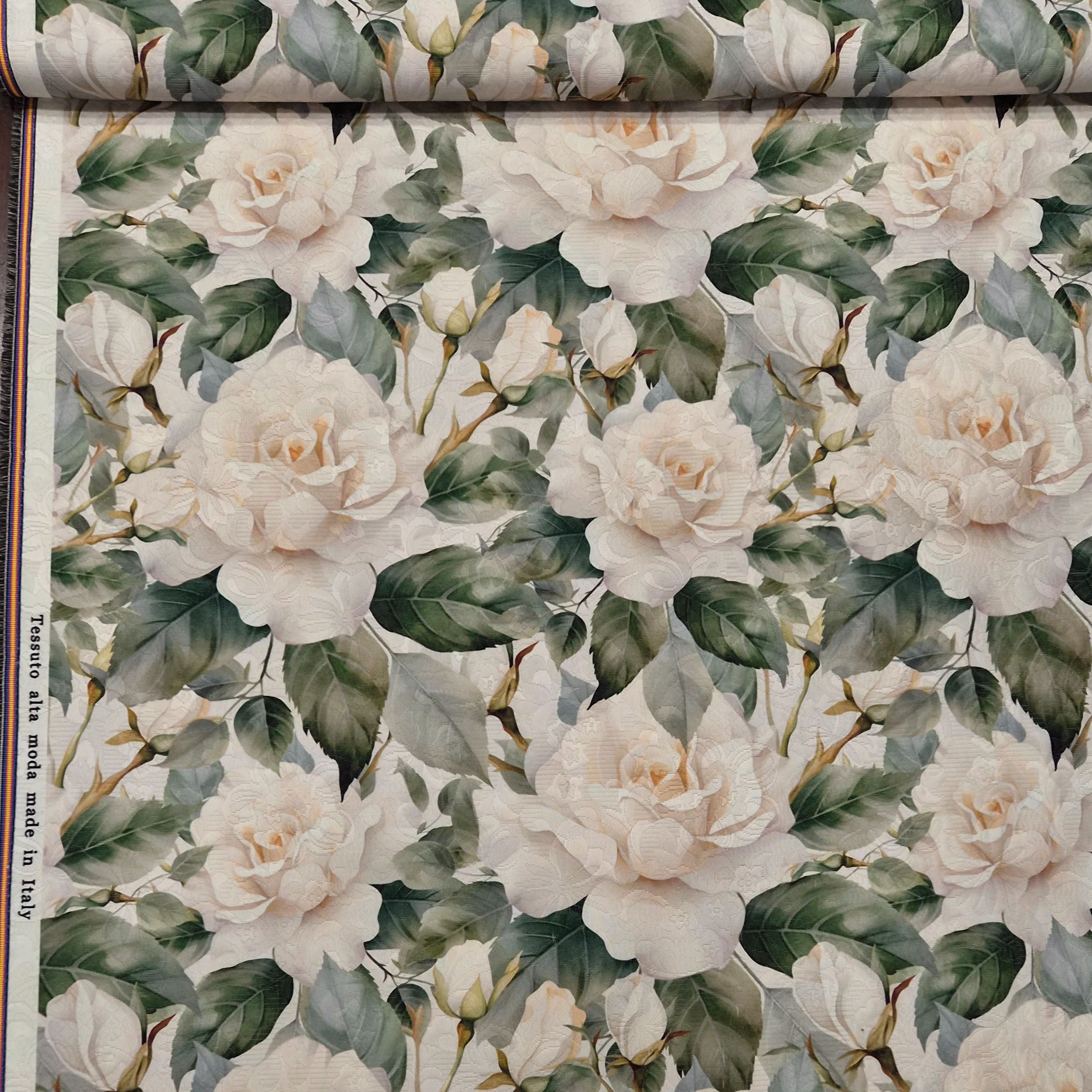 JACQUARD COTONE ROSA BIANCA - immagine 2