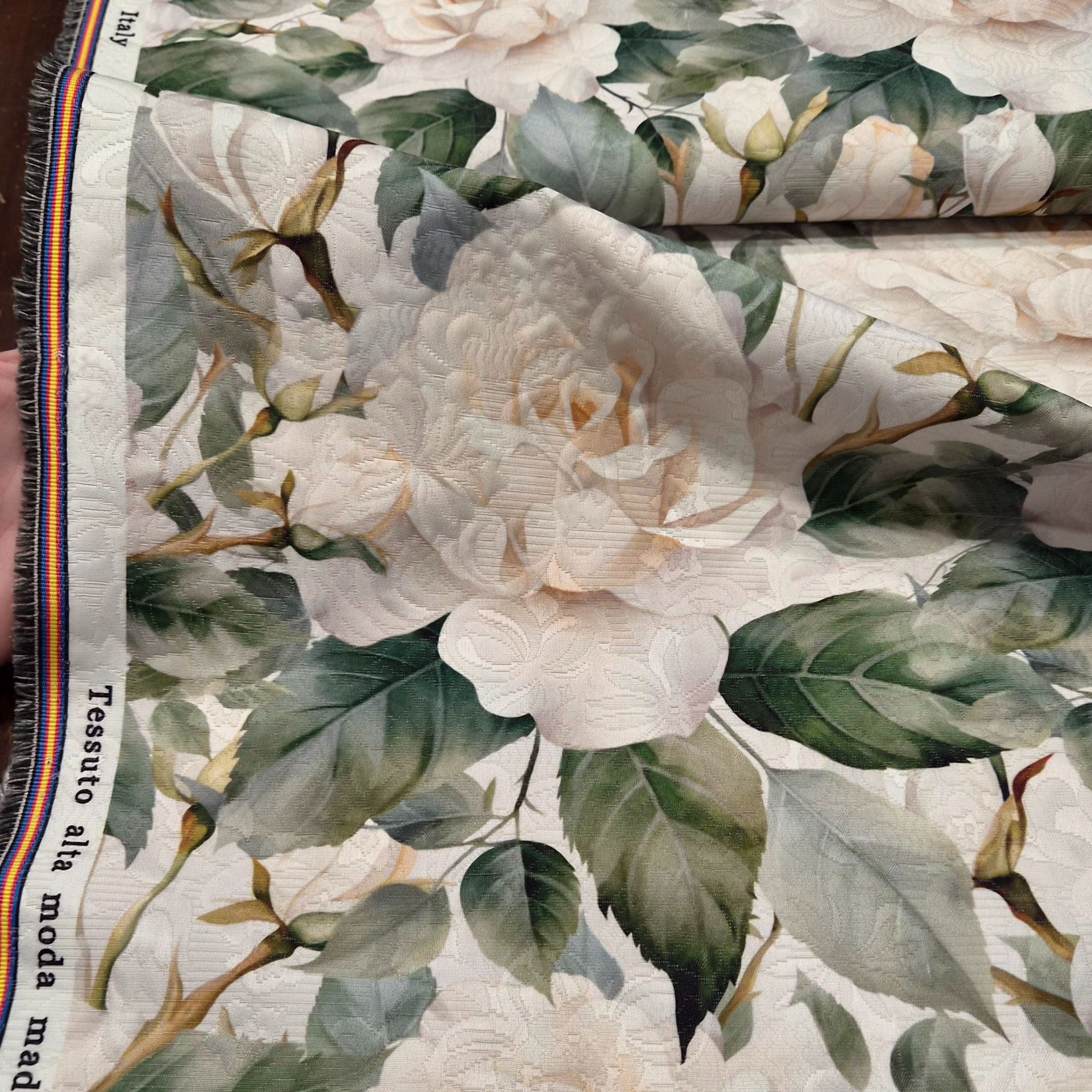 JACQUARD COTONE ROSA BIANCA - immagine 3