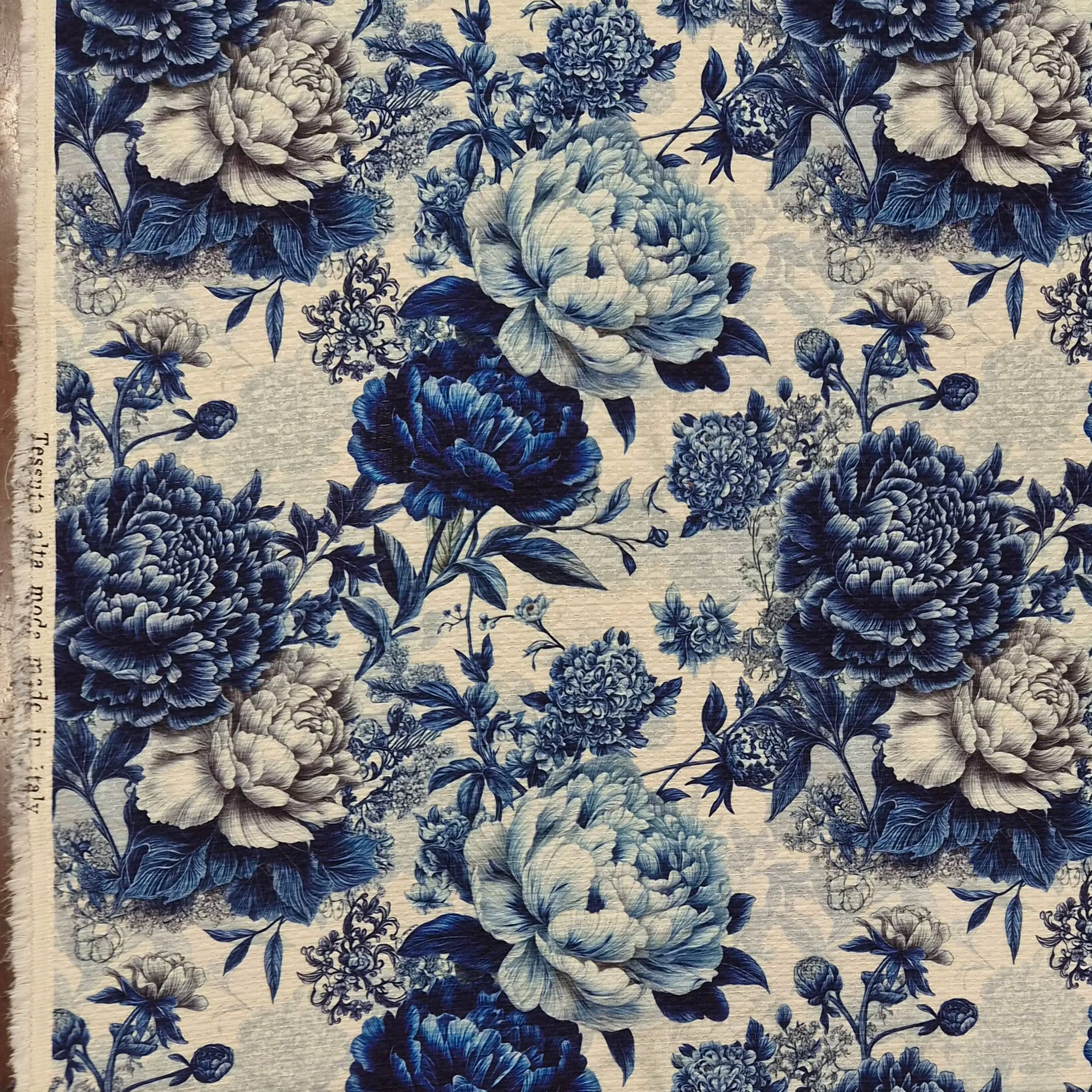 JACQUARD COTONE-SETA BLUE - immagine 5