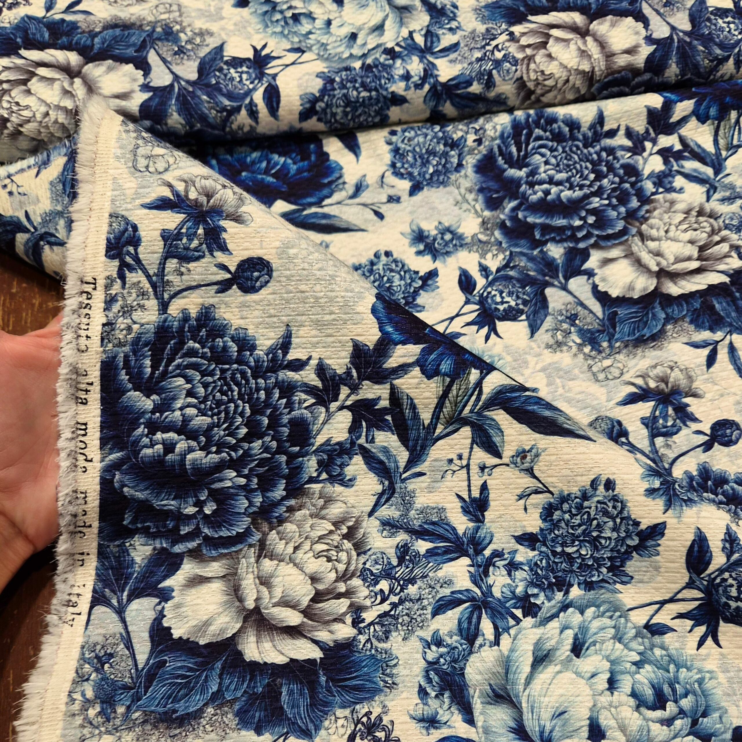 JACQUARD COTONE-SETA BLUE - immagine 2